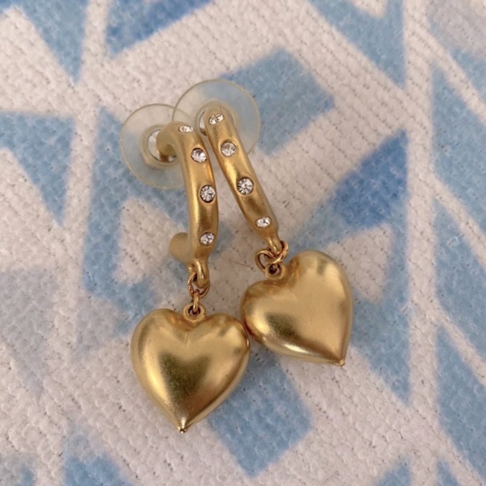 Gold Hoop & Heart Earrings 💛